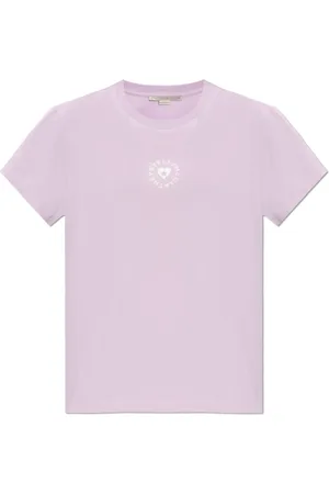 Stella McCartney Top, Dame, Lilla, XS, Bomuld, Iconic Mini Heart T-Shirt