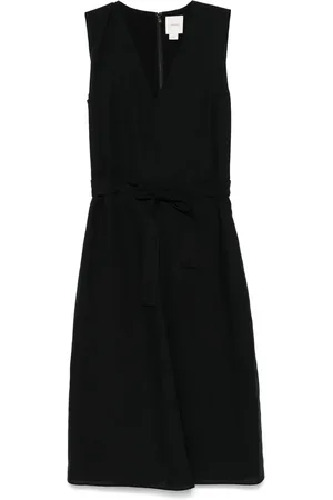 Calvin Klein Kjole, Dame, Sort, 3XS, Uld, Sort V-hals kjole med fuld foring