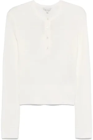 J.W.Anderson Strik, Dame, Hvid, XS, Hvid Crew Neck Sweater Langærmet