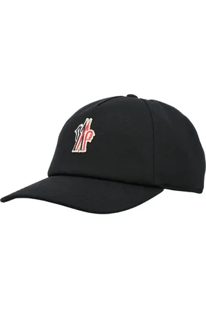 Moncler Tilbehør, Herre, Sort, ONE SIZE, Bomuld, Sort Baseball Cap med Logo Patch