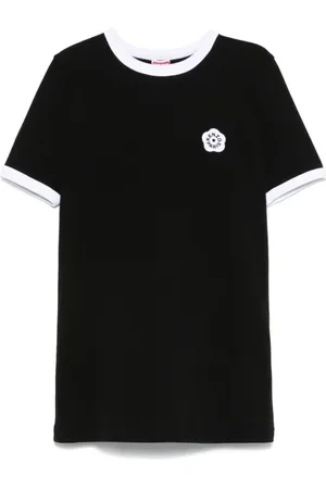 Kenzo Top, Dame, Sort, S, Bomuld, T-shirt med ribkant
