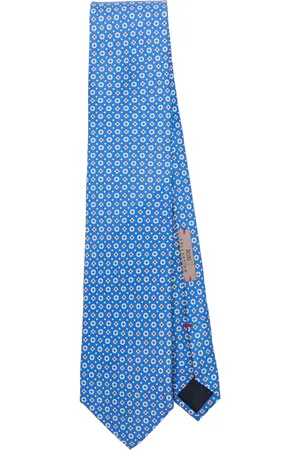 Lady Anne Tilbehør, Herre, Blå, ONE SIZE, Geometrisk Printet Spids Slips