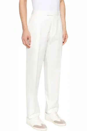 Ermenegildo Zegna Bukser, Herre, Hvid, L, Hvide bukser med knapper og lommer