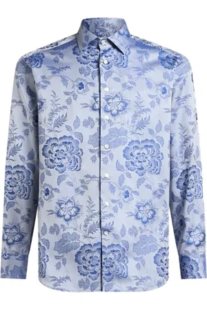 Etro Skjorte, Herre, Blå, L, Navy Button-Up Skjorte