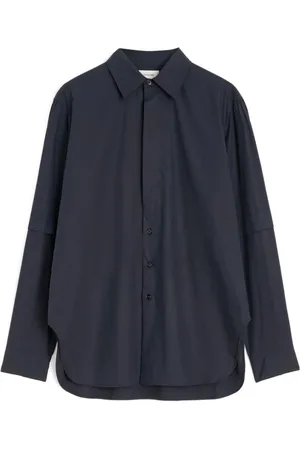 LEMAIRE Bluser & Skjorter, Dame, Sort, 2XS, Sort Button-Up Skjorte med Klassisk Krave