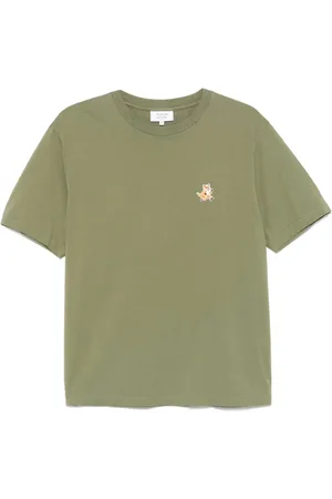 Maison Kitsuné Top, Herre, Grøn, L, Grøn Crew Neck T-shirt
