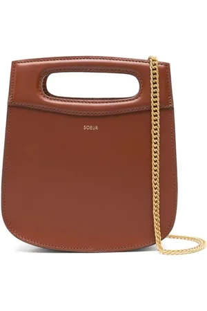 Soeur Taske, Dame, Brun, ONE SIZE, Uld, Cognac Brun Læder Kæde Skuldertaske