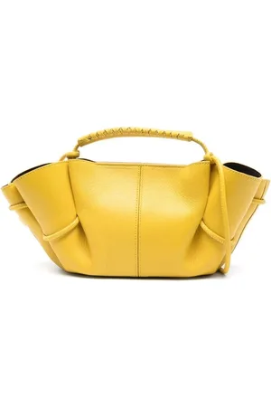 Hereu Taske, Dame, Gul, ONE SIZE, Uld, Citron Gul Skuldertaske med Magnetisk Lukning