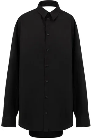 Balenciaga Bluser & Skjorter, Dame, Sort, XS, Bomuld, Sort Suspenderet Skjortekjole