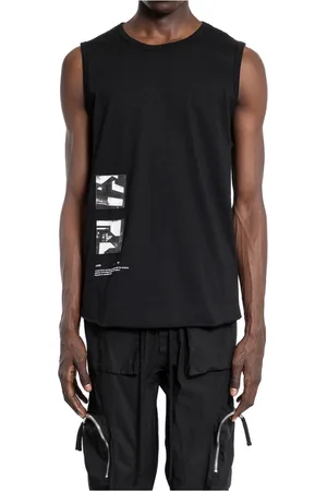 THOM KROM Top, Herre, Sort, M, Bomuld, Sort Grafisk Print Tank Top
