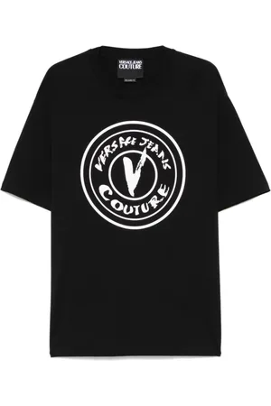 VERSACE Top, Herre, Sort, XL, Sort Crew Neck T-shirt