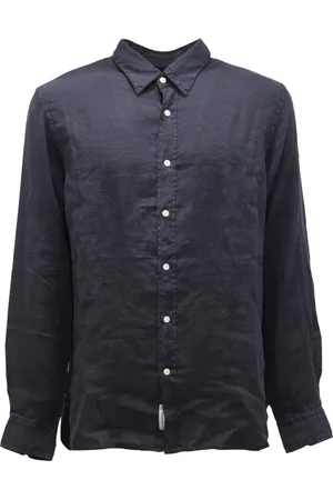 Woolrich Skjorte, Herre, Blå, XL, Linned, Linnedskjorte Melton Model