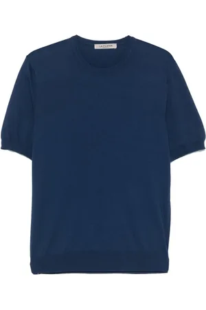 LA FILERIA Top, Herre, Blå, L, Navy Crew Neck Sweater
