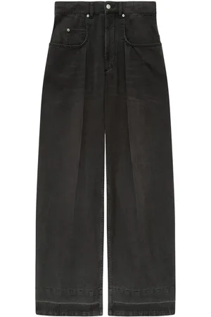 Isabel Marant Jeans, Dame, Sort, XS, Denim, Højtaljede denim bukser med vide ben