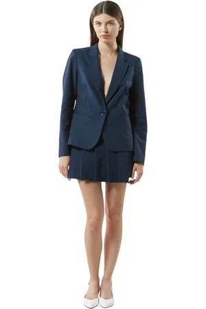 Silvian Heach Jakke, Dame, Blå, L, Bomuld, Enkeltknap blazer