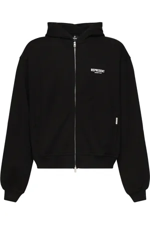 Represent Sweathshirts & Hoodies, Herre, Sort, S, Bomuld, Sort Bomuld Lynlås Sweater Oversized Logo