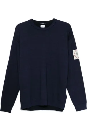 C.P. Company Strik, Herre, Blå, XL, Navy Crew Neck Sweater