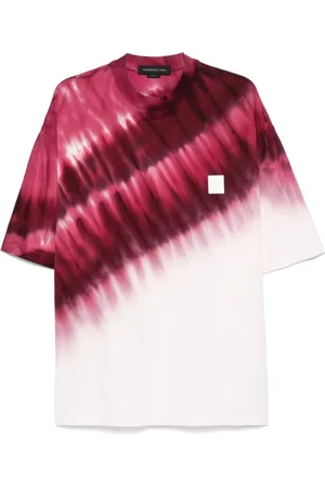 Federico Cina Top, Herre, Lyserød, M, Logo Patch Crew Neck T-shirt