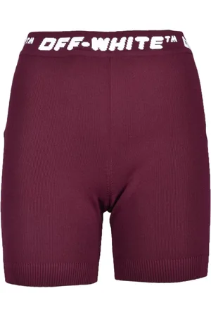 OFF-WHITE Shorts, Dame, Rød, S, Uld, Elastiske Talje Shorts i Hvid