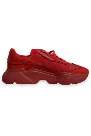 Dolce & Gabbana Sko, Herre, Rød, 42 EU, Læder, Rød Læder Daymaster Lave Top Sneakers