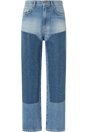 Pinko Jeans, Dame, Blå, W25, Denim, Blå Denim Jeans med Appliqué Detaljer