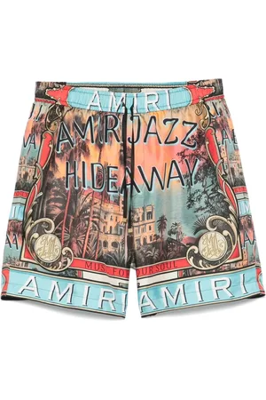 AMIRI Shorts, Herre, Flerfarvet, M, Grafisk Print Elastisk Talje Shorts