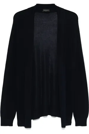 Roberto Collina Strik, Herre, Blå, XL, Uld, Navy Ribbed Cuffs Sweater