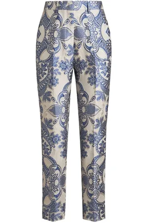 Etro Bukser, Dame, Blå, L, Navy Cropped Bukser