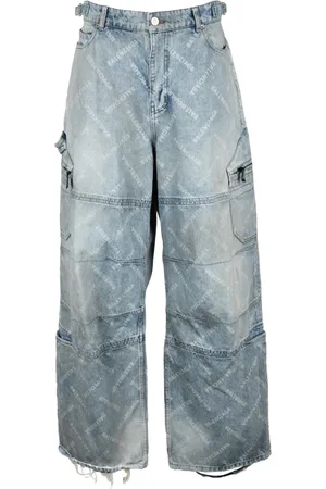 Balenciaga Jeans, Dame, Blå, S, Bomuld, Cargo jeans i 100% bomuld