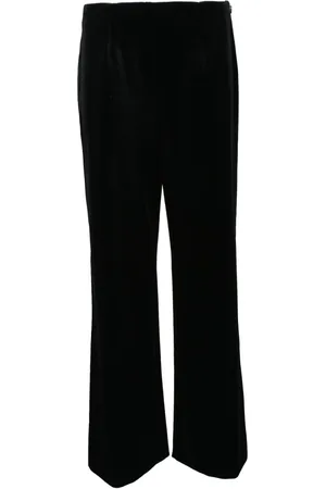 Serafini Bukser, Dame, Sort, S, Polyester, Velour Klassisk Højtaljet Bredbenede Bukser