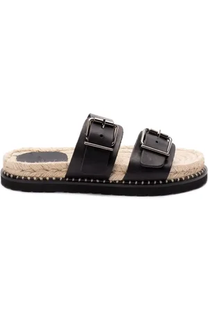 Castaner Sko, Dame, Sort, 39 EU, Sort Flettede Raffia Platform Slip-On Sko