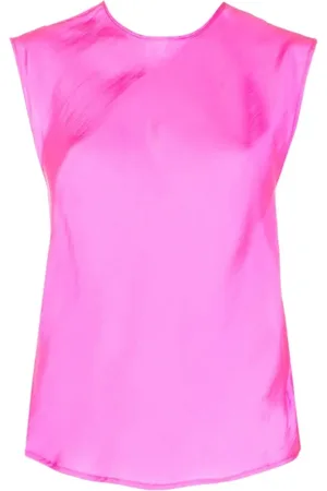 FORTE FORTE Top, Dame, Lyserød, XL, Nylon, Elegant Silk Nylon Blouse