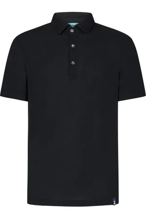 DRUMOHR Top, Herre, Sort, S, Bomuld, Sort Bomuld Jersey Polo Skjorte Ss25