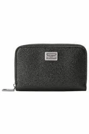 Dolce & Gabbana Tilbehør, Herre, Sort, ONE SIZE, Uld, Sorte Pengepunge - Stilfuld Kollektion