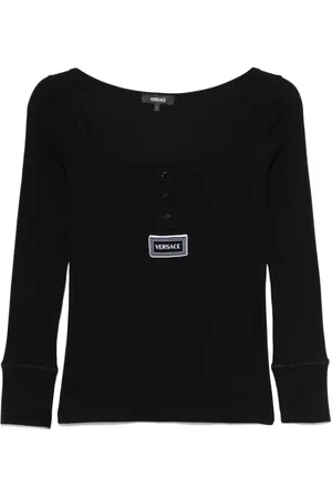 VERSACE Top, Dame, Sort, L, Uld, Stilfuldt undertøj til mænd