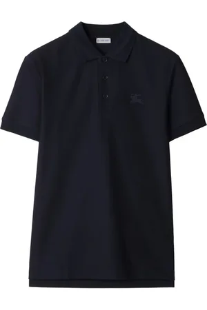 Burberry Top, Herre, Blå, L, Bomuld, Piqué Weave Polo Shirt Navy