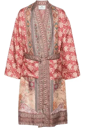Etro Nightwear & Lounge, Herre, Flerfarvet, M, Uld, Mørk Orange Overtøj med Taljestrop