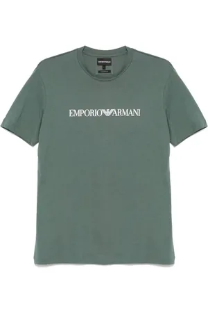 Emporio Armani Top, Herre, Grøn, 3XL, Bomuld, Casual bomulds T-shirt