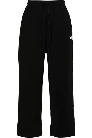 Y-3 Bukser, Dame, Sort, S, Bomuld, Sort/Hvid Bomuld Snørebåndsbukser