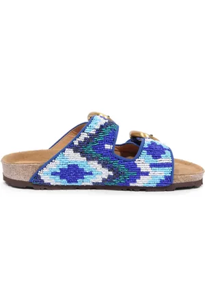 Maliparmi Sko, Dame, Blå, 37 EU, Perler Ciabatta Tøfler Made in Italy