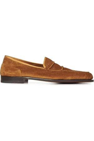 JOHN LOBB Sko, Herre, Brun, 44 EU, Uld, Brun Ruskind Loafer Sko