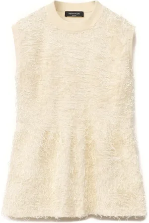Fabiana Filippi Top, Dame, , XS, Polyester, Tekstureret Ærmeløs Sweater med Rund Hals