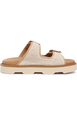 Hogan Sko, Dame, Brun, 37 EU, Uld, Raffia Sandal med spænde broderi