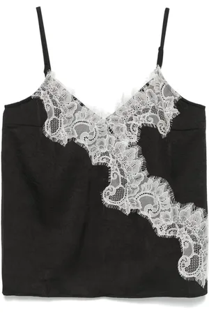 Baum und Pferdgarten Top, Dame, Sort, S, Sort Justerbare Spaghetti Stropper Top