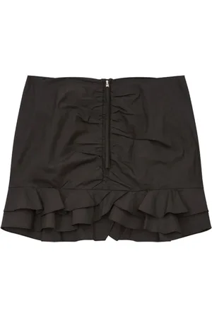 Isabel Marant Nederdel, Dame, Sort, S, Bomuld, Sort Bomuld Rynket A-linje Nederdel