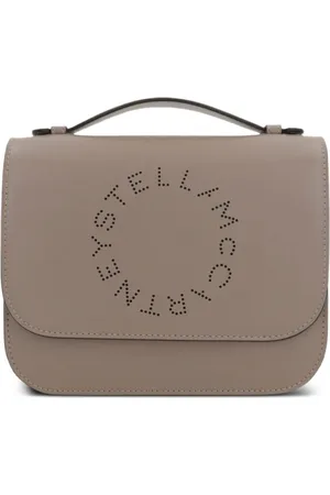 Stella McCartney Taske, Dame, Grå, ONE SIZE, Læder, Taupe Læder Logo Perforering Håndtaske