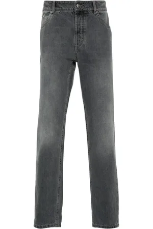Brunello Cucinelli Jeans, Herre, Grå, 3XL, Denim, Grå Denim Tapered Leg Jeans