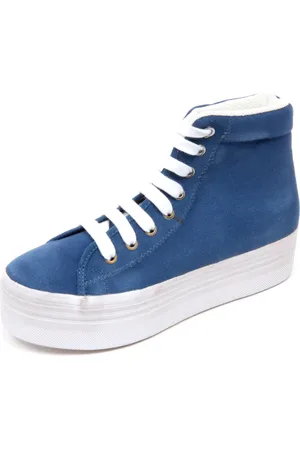 Jeffrey Campbell Sko, Dame, Blå, 39 EU, Vintage Vasket Lærred Sko