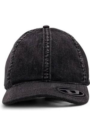 Diesel Tilbehør, Herre, Sort, M, Bomuld, Sort Oval-D Metal Logo Hat