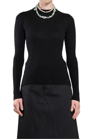 Jil Sander Strik, Dame, Sort, 2XS, Uld, Korset Buste Uld Jumper